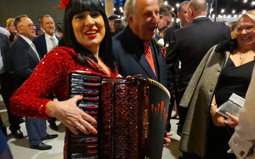 Julie Accordion Wisniewski is at Novella on the Park Sydney, Australia